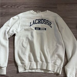 Champion White Crewneck Lacrosse Sweater